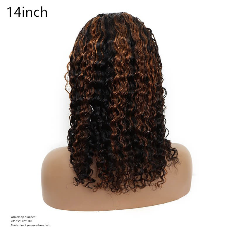 Color P1B/30 deep curly 13x4， Lace Frontal 100% Virgin Human Hair Wig  180% density