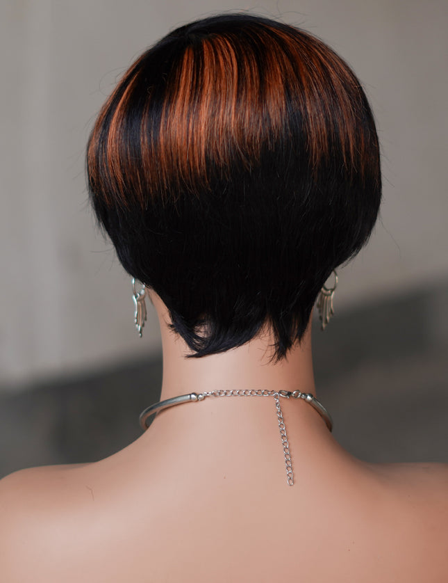 Machine made pixie cut wig--JK9149---#P1B/350---pay 1 get 2