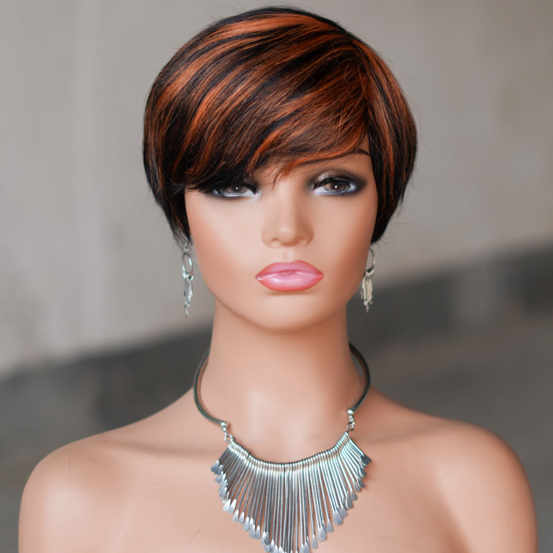 Machine made pixie cut wig--JK9149---#P1B/350---RMB 58