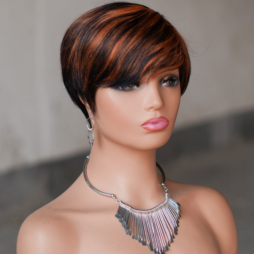 Machine made pixie cut wig--JK9149---#P1B/350---RMB 58