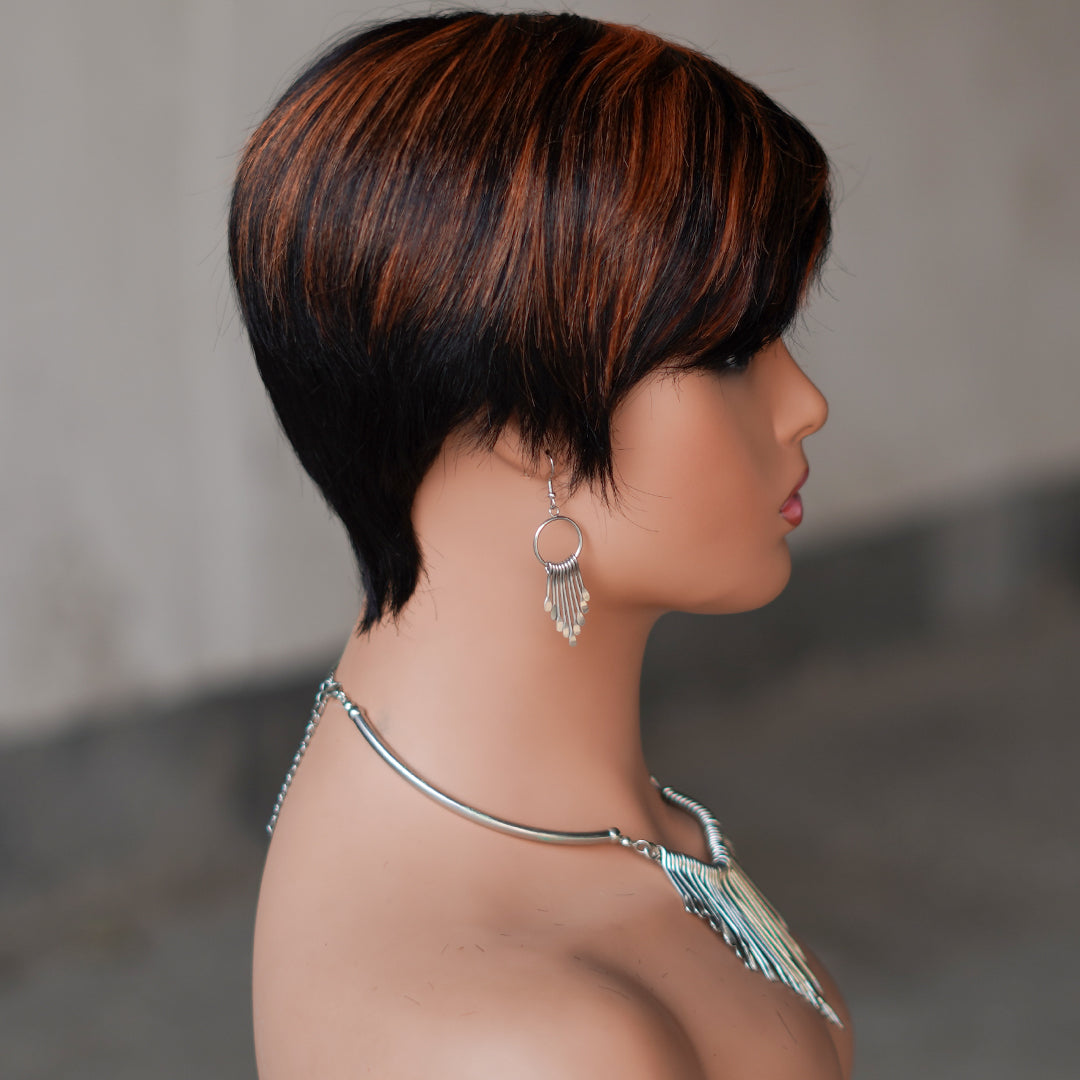 Machine made pixie cut wig--JK9149---#P1B/350---RMB 58