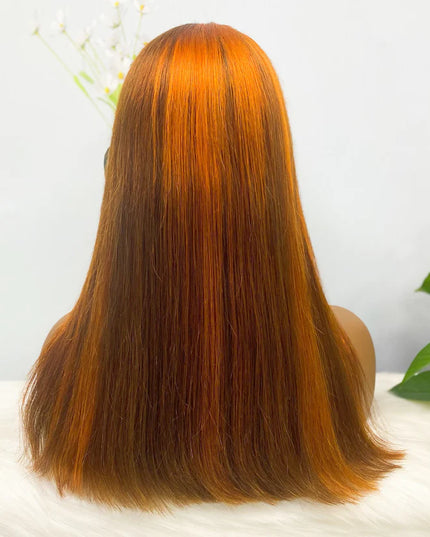 straight #4/350 lace Frontal 13x4，180% density Virgin Human Hair Wig 15A