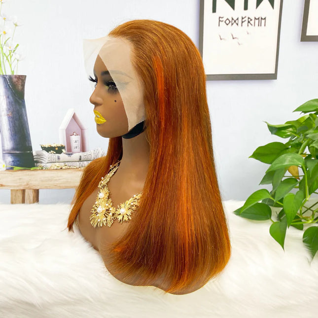 straight #4/350 lace Frontal 13x4，180% density Virgin Human Hair Wig 15A