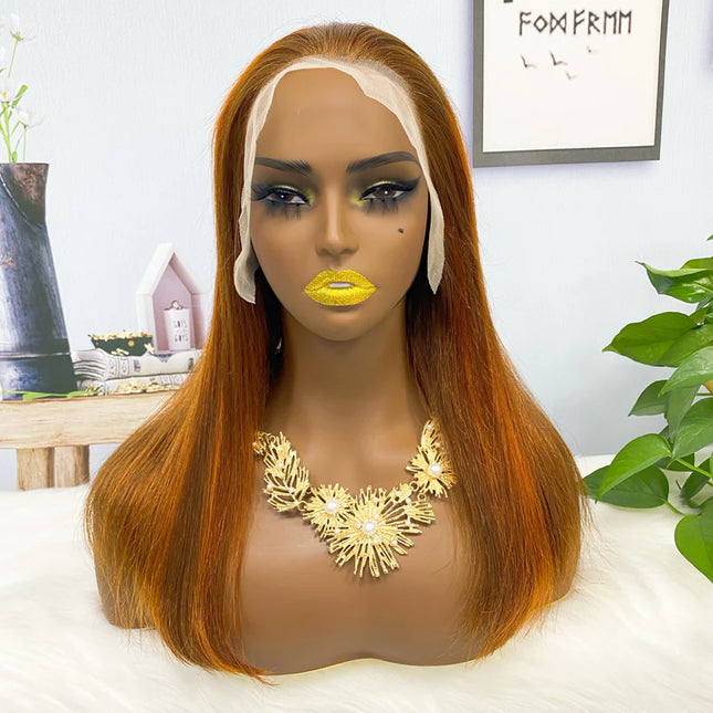 straight #4/350 lace Frontal 13x4，180% density Virgin Human Hair Wig 15A