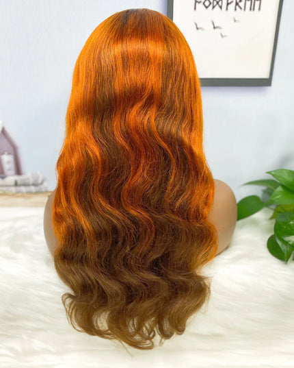 Body wave #4/350 lace Frontal 13x4，180% density Virgin Human Hair Wig 15A