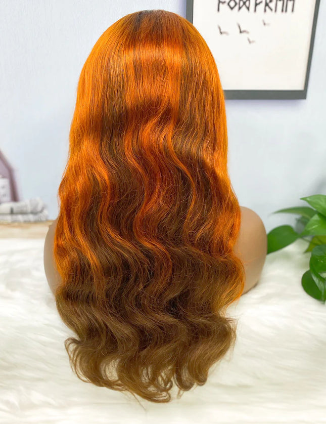Body wave #4/350 lace Frontal 13x4，180% density Virgin Human Hair Wig 15A