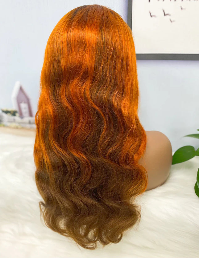 Body wave #4/350 lace Frontal 13x4，180% density Virgin Human Hair Wig 15A