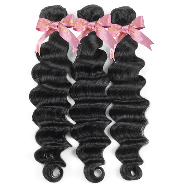 Loose deep Virgin human Hair 1pc natural color