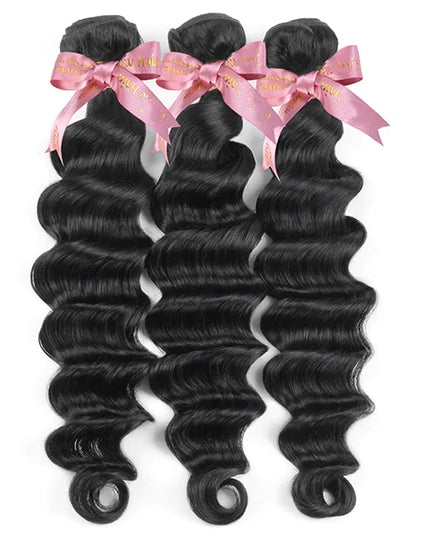 Loose deep Virgin human Hair 1pc natural color