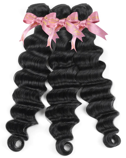 Loose deep Virgin human Hair 1pc natural color