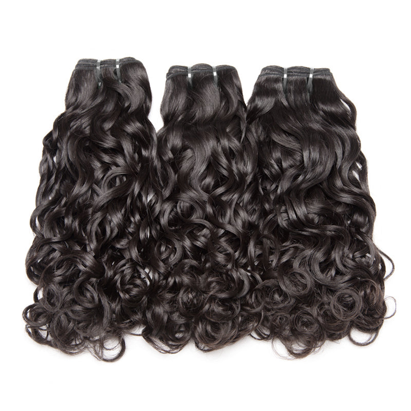 Romance curly wave 10A Virgin human Hair bundles 1pc natural black color