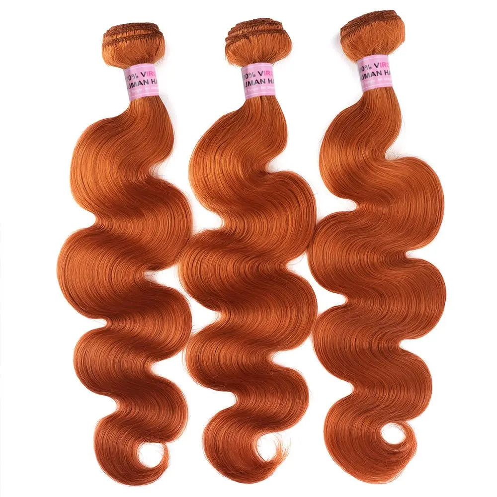 Ginger color body wave Virgin human Hair Bundle  1pc