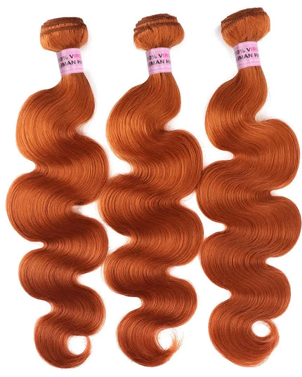 Ginger color body wave Virgin human Hair Bundle  1pc