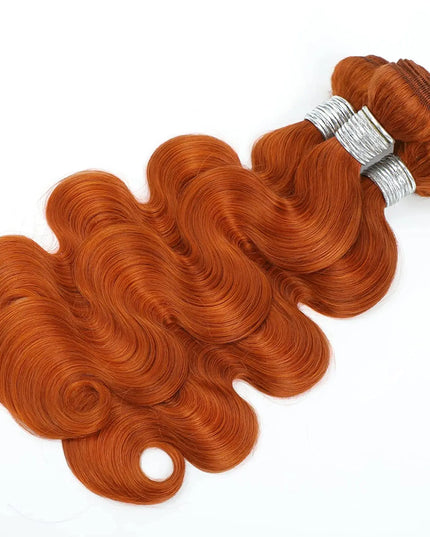 Ginger color body wave Virgin human Hair Bundle  1pc
