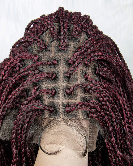 Synthetic Long Bohemian Braided Wigs Boho Box Braid Wigs for Black Women Twisted Braids Full Lace Braided Wigs -1B/99J