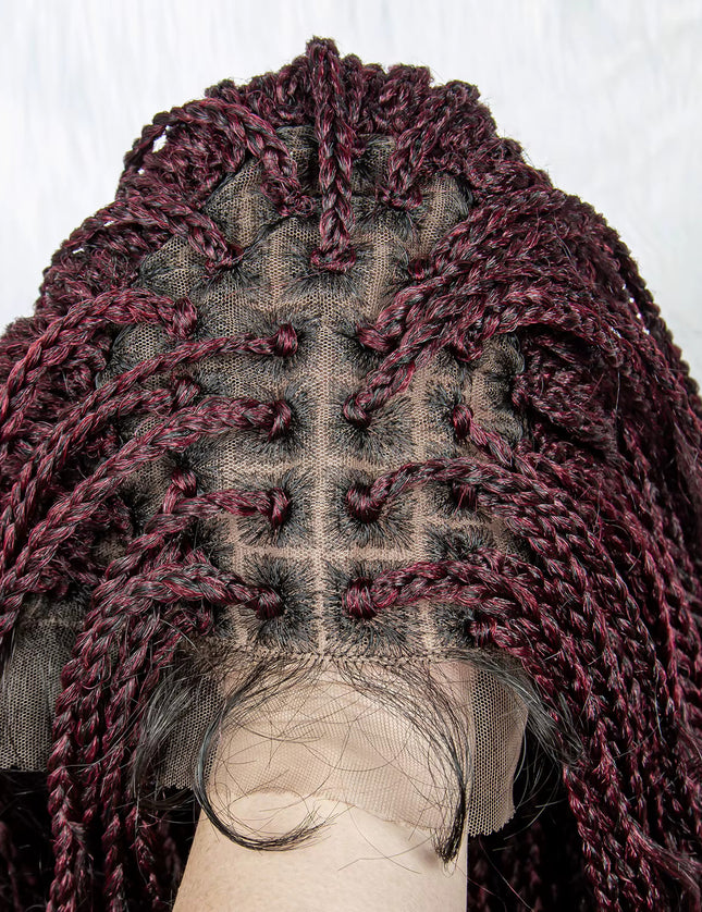 Synthetic Long Bohemian Braided Wigs Boho Box Braid Wigs for Black Women Twisted Braids Full Lace Braided Wigs -1B/99J