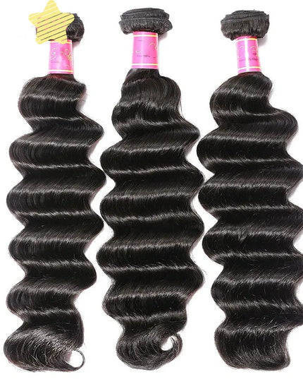 Loose Deep Wave 100% human hair Bundles Hair Weave 1pc natural black color