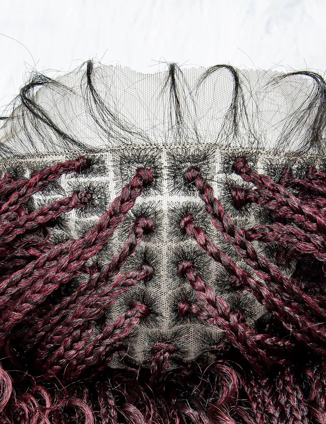 Synthetic Long Bohemian Braided Wigs Boho Box Braid Wigs for Black Women Twisted Braids Full Lace Braided Wigs -1B/99J