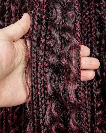 Synthetic Long Bohemian Braided Wigs Boho Box Braid Wigs for Black Women Twisted Braids Full Lace Braided Wigs -1B/99J