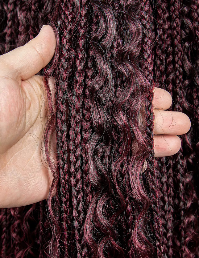 Synthetic Long Bohemian Braided Wigs Boho Box Braid Wigs for Black Women Twisted Braids Full Lace Braided Wigs -1B/99J