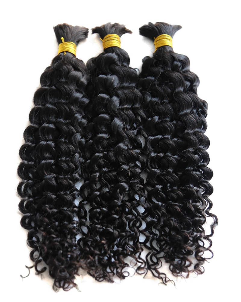 Cabello humano rizo español color negro natural 12A a granel