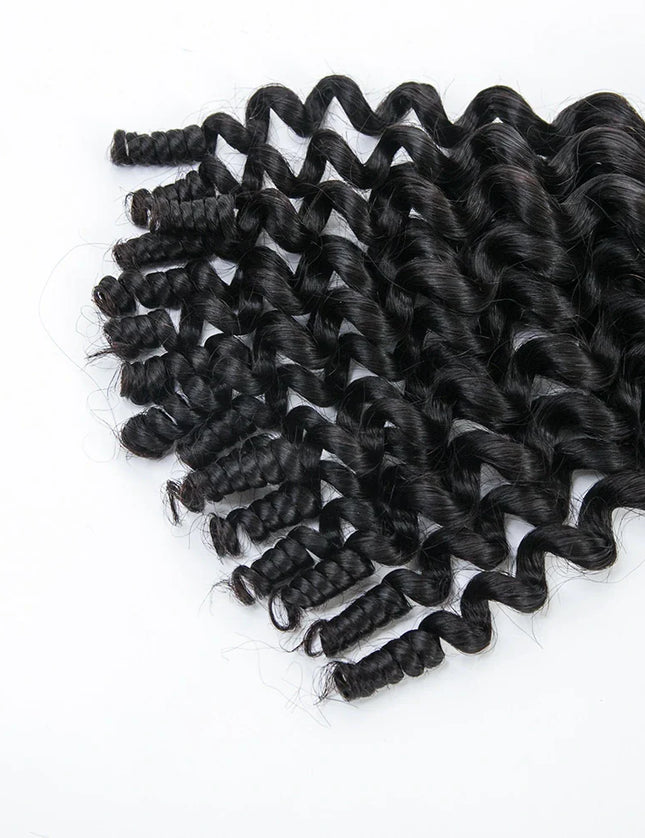Spiral curly natural black color 15A human hair bulk for braiding