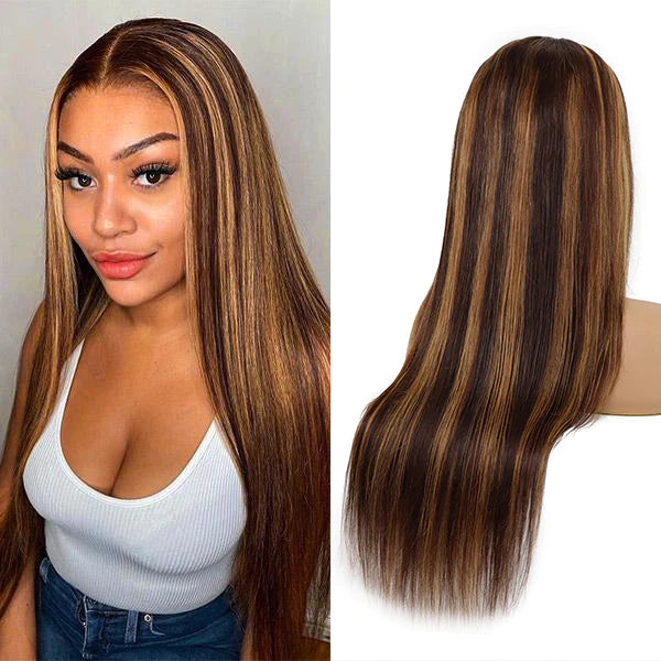 P1B/30 13x4 Transparent Lace Front 180% density Straight 100% Virgin Human Hair LACE Wig