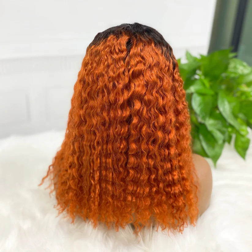 Water wave color #T1B/350  Bob Wig 13x4 Lace Front 100% Virgin Human Hair