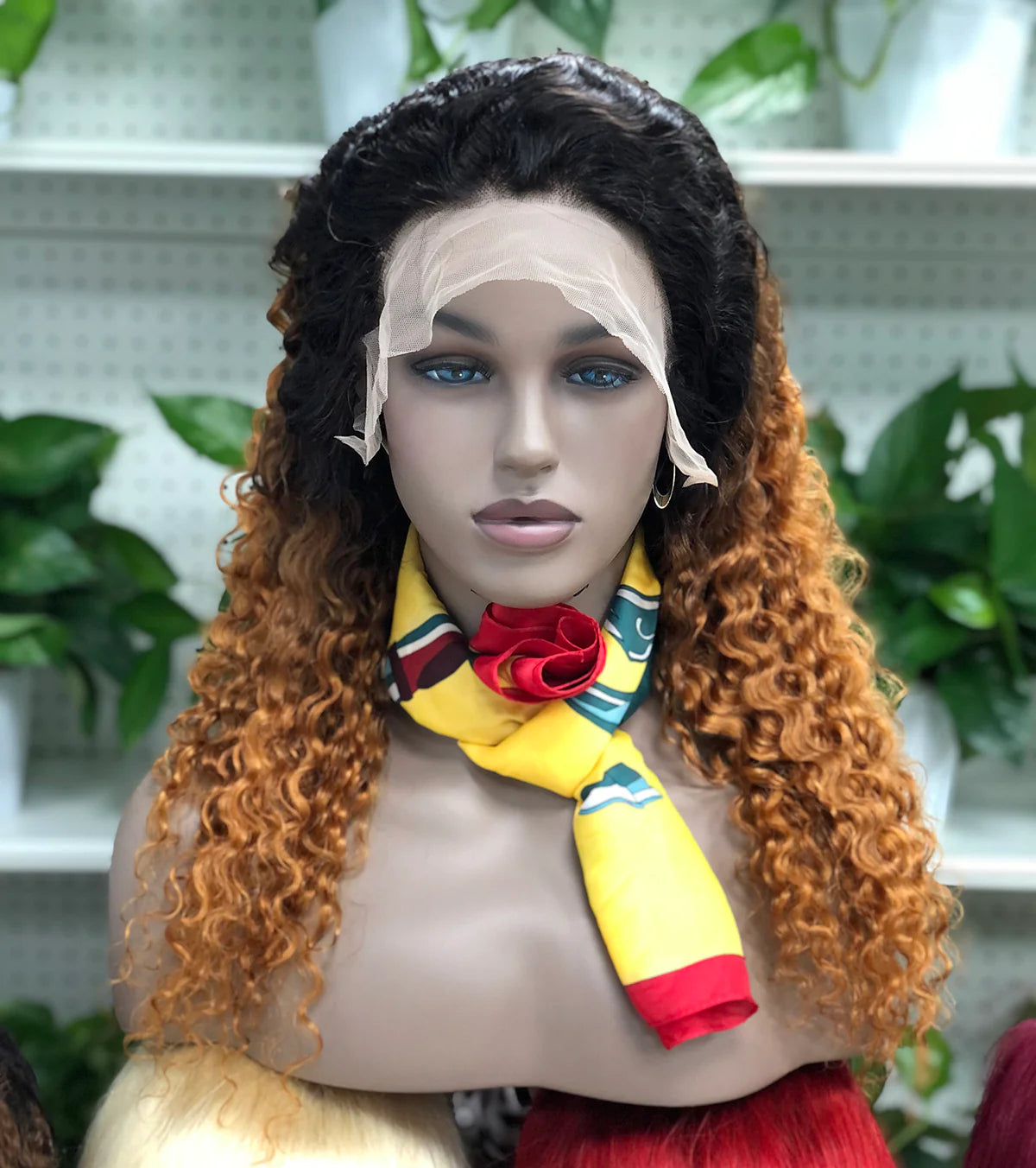 Deep wave, color #T1B/430, 13x4 Lace Frontal wig 100% Virgin Human Hair Transparent  LACE Wig 180% density