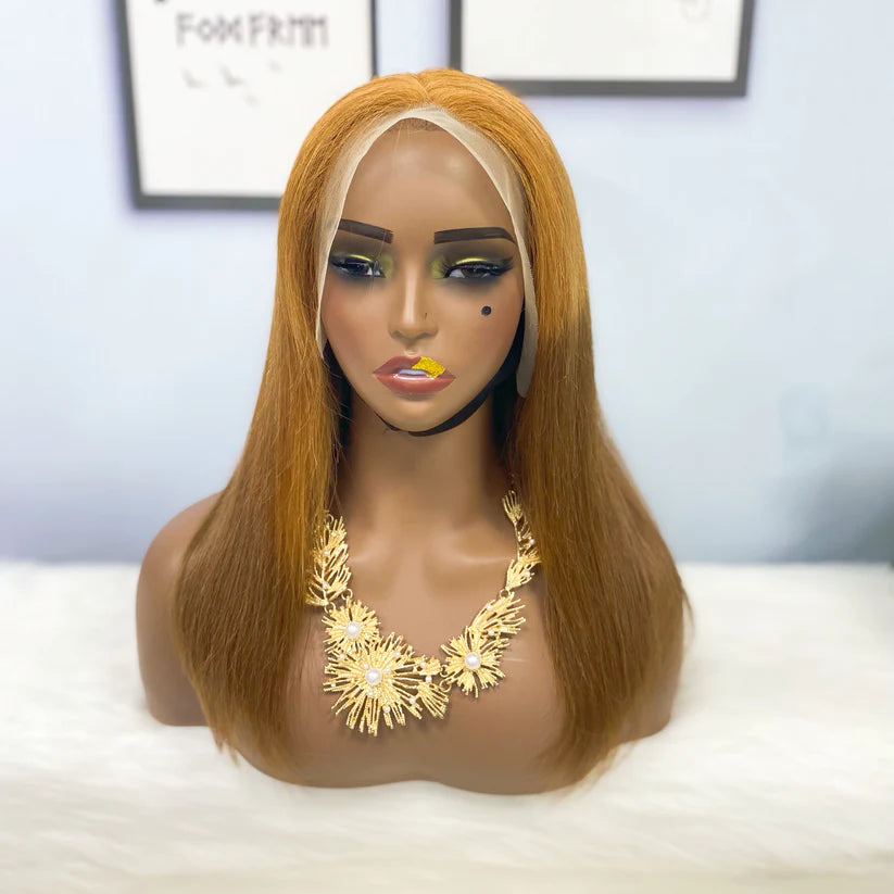 Color #T30/4，straight, 13x4 Lace Frontal wig 100% Virgin Human Hair Bob Wig