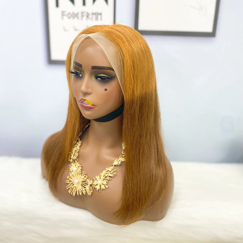 Color #T30/4，straight, 13x4 Lace Frontal wig 100% Virgin Human Hair Bob Wig