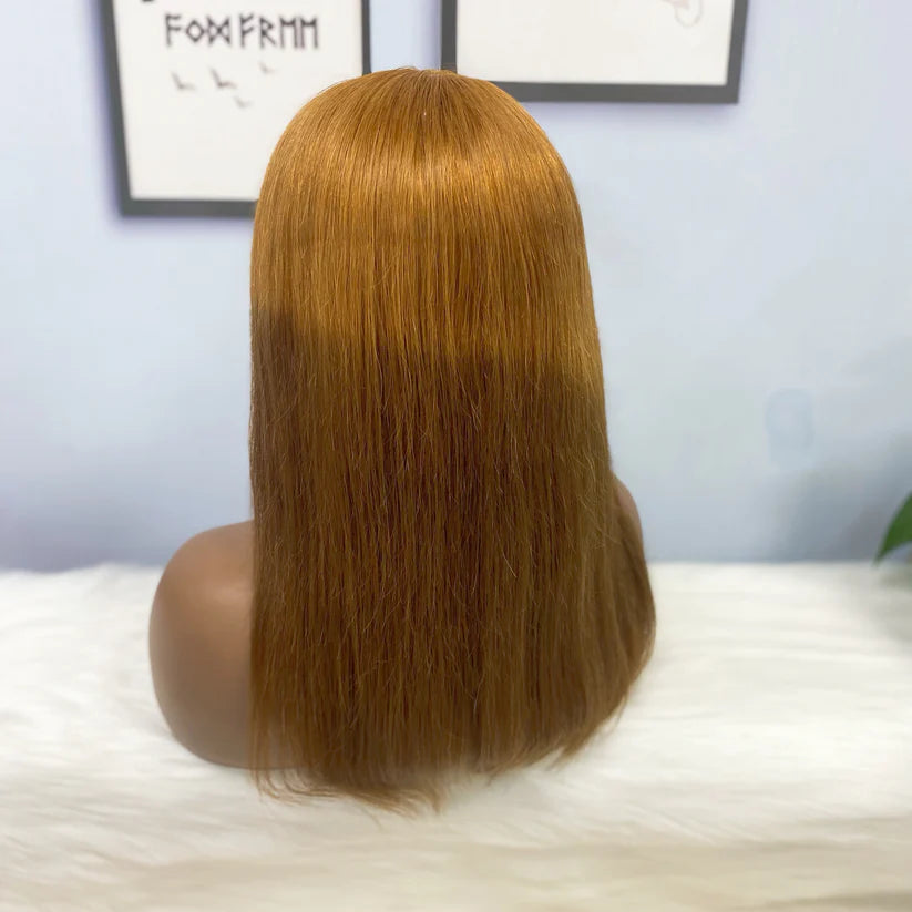 Color #T30/4，straight, 13x4 Lace Frontal wig 100% Virgin Human Hair Bob Wig