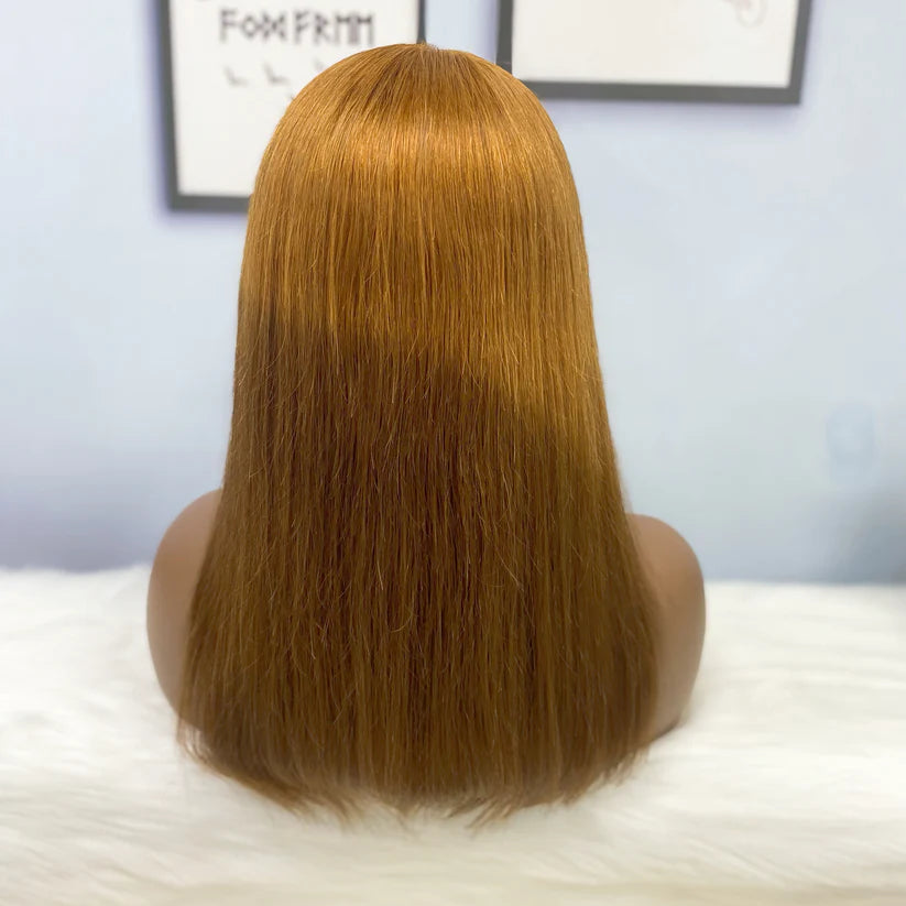 Color #T30/4，straight, 13x4 Lace Frontal wig 100% Virgin Human Hair Bob Wig