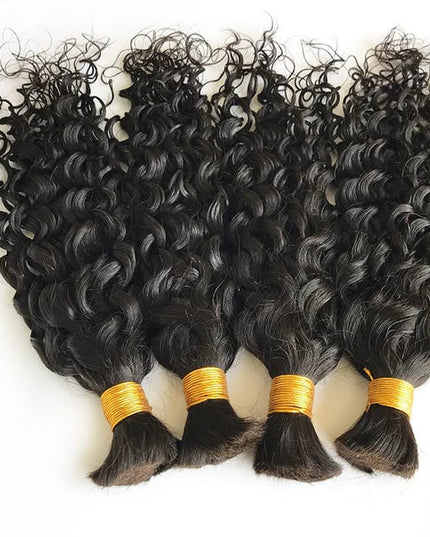 water wave natural black color 15A human hair bulk for braiding
