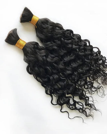 water wave natural black color 15A human hair bulk for braiding