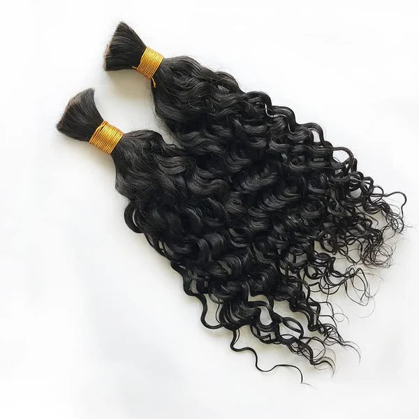 water wave natural black color 15A human hair bulk for braiding
