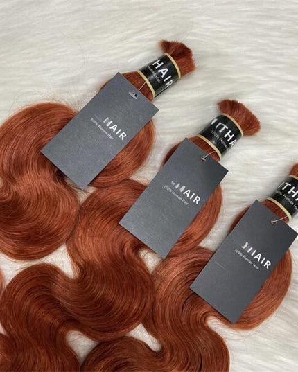 Body wave reddish brown color 15A human hair bulk for braiding