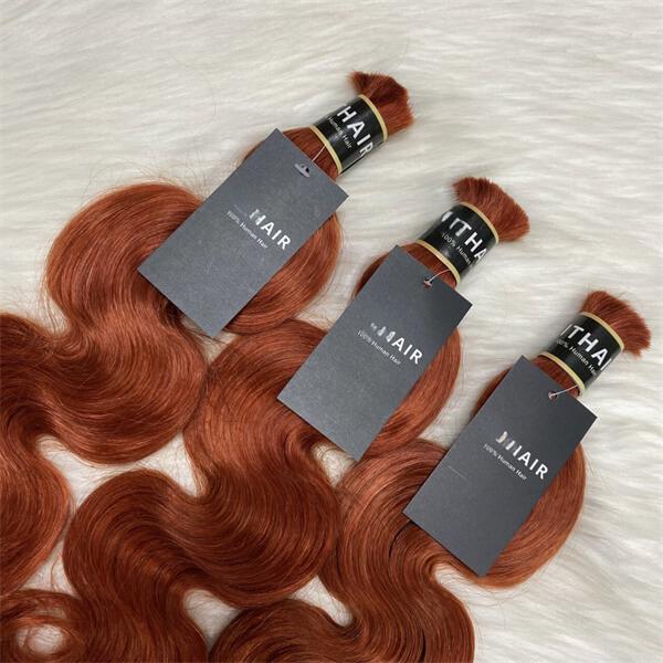 Body wave reddish brown color 15A human hair bulk for braiding
