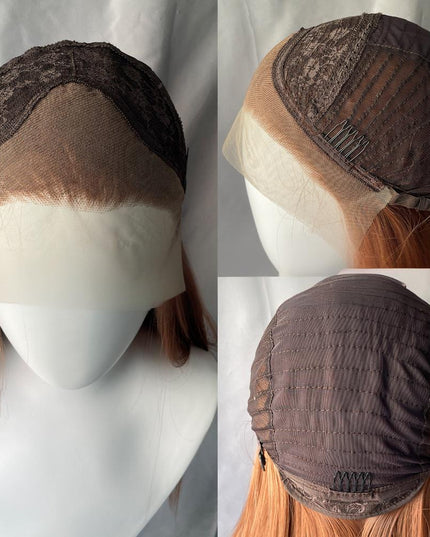 Synthetic lace frontal color wig straight---13*4---light brown color---pay 1 get 2