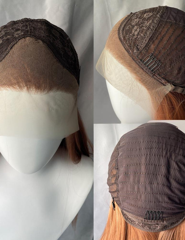 Synthetic lace frontal color wig straight---13*4---light brown color---pay 1 get 2