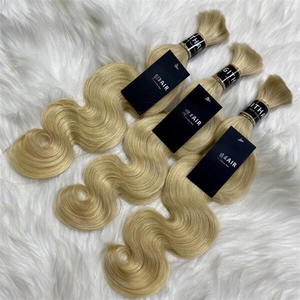 Cabello humano ondulado color 613 12A a granel para trenzar