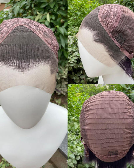 Synthetic lace frontal color wig---13*4---Raspberry Red color
