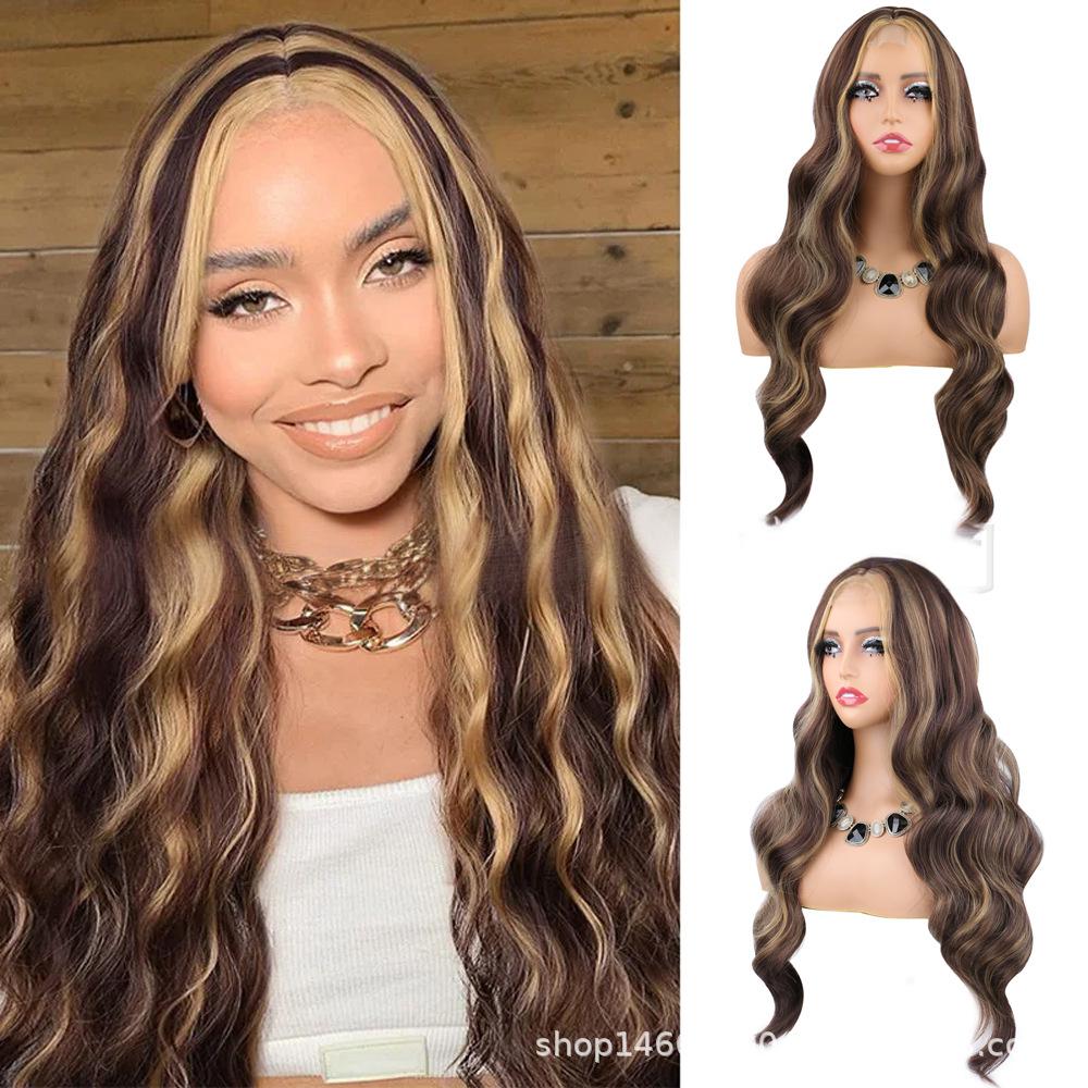 Synthetic fiber wig lace wig big wave