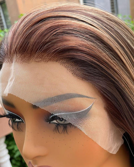 Synthetic lace frontal color wig straight---13*4---P4/27 color---pay 1 get 2