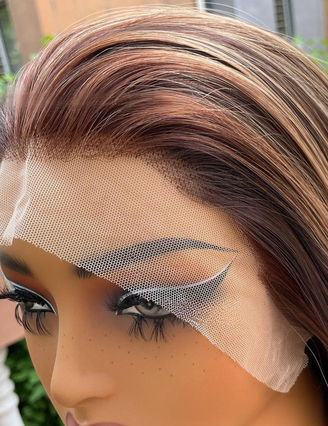 Synthetic lace frontal color wig straight---13*4---P4/27 color---pay 1 get 2