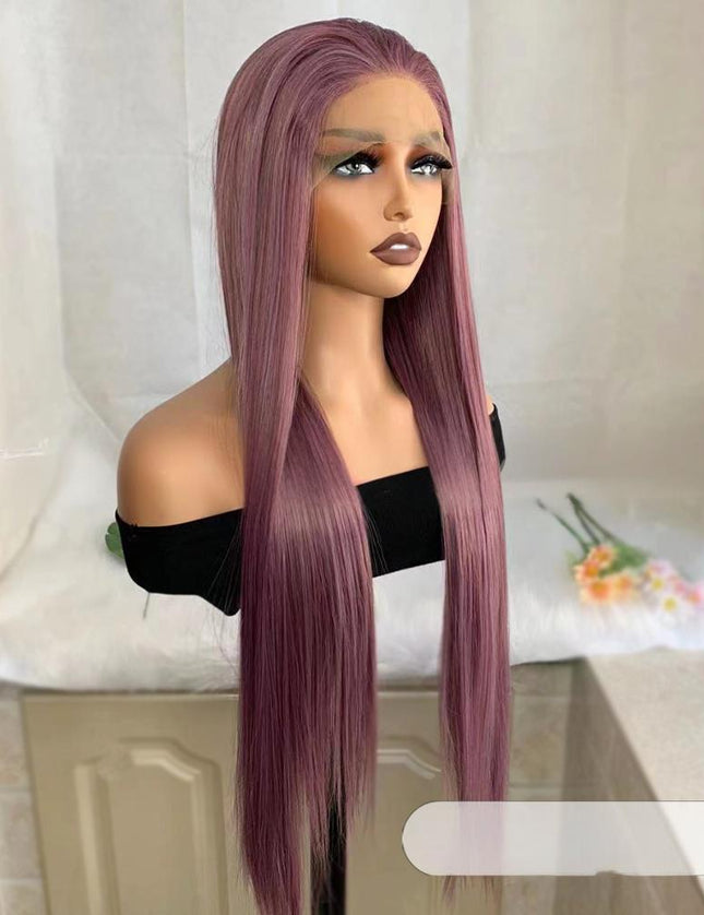 Synthetic lace frontal color wig straight---13*4---taro purple color--pay 1 get 2
