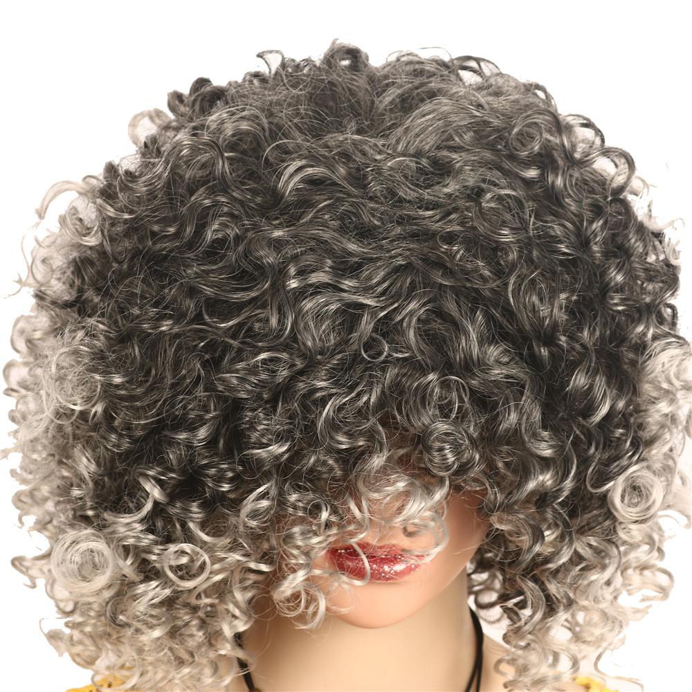 Curly hair fiber wig, , fluffy curly hair-2
