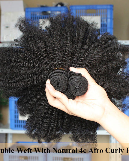 Afro kinky Virgin human Hair bundles natural color 1pc