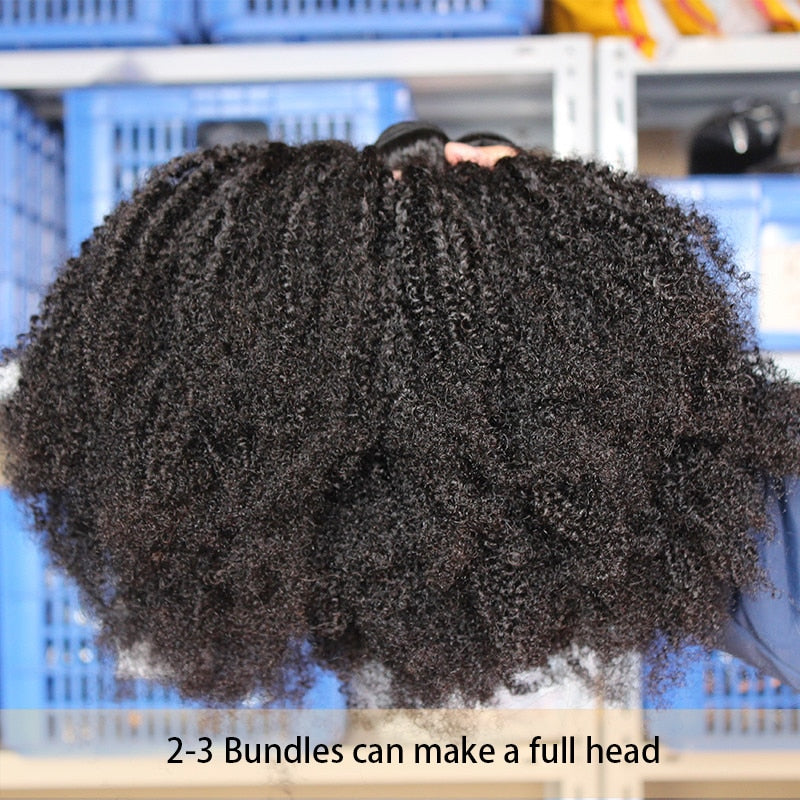 Afro kinky Virgin human Hair bundles natural color 1pc