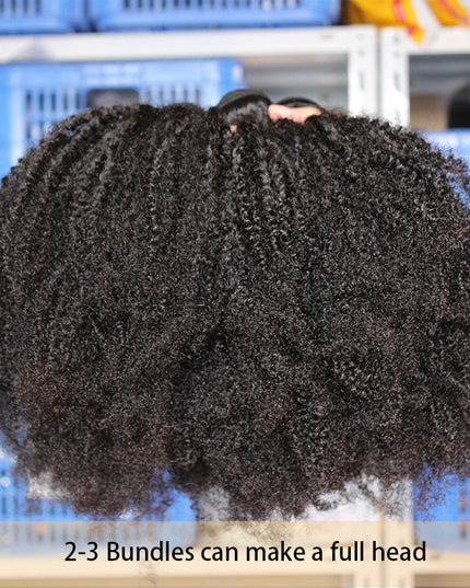 Afro kinky Virgin human Hair bundles natural color 1pc